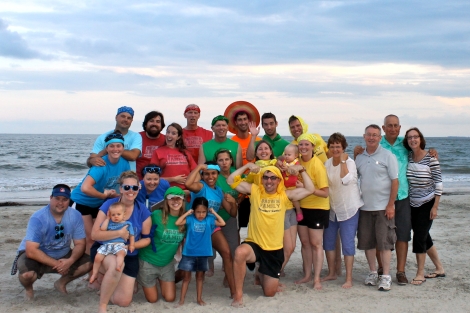 Family Summer Games Group On Beach