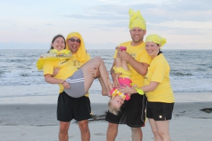 Team Yellow on the Beach